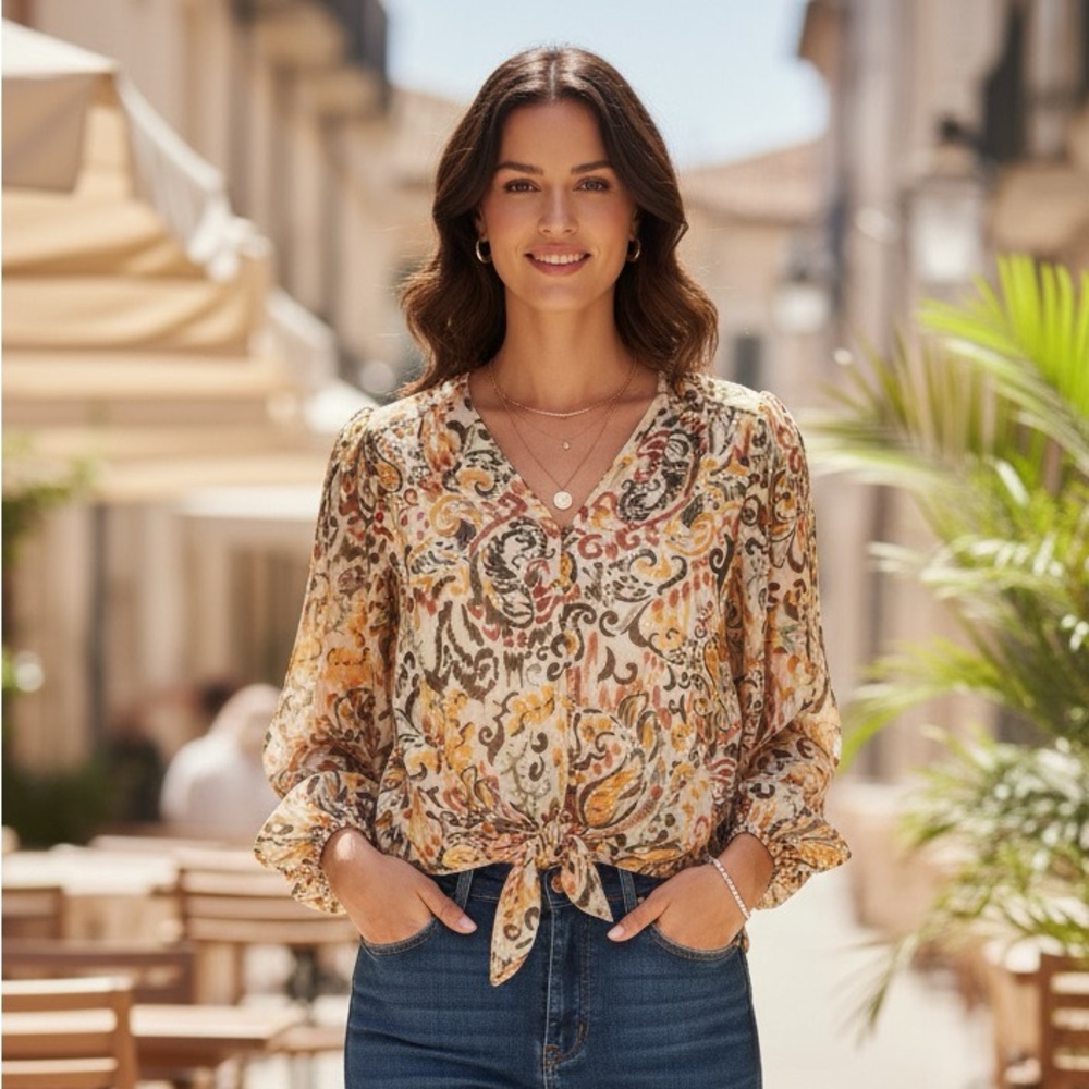 Tarama H. Women's Multicolor Paisley Top